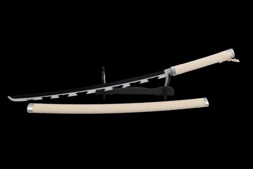 Inosuke Sword ：Wooden Anime Sword White Handle And White Scabbard For Inosuke Hashibira0004