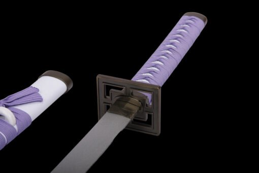 Senbonzakura Wooden Anime Katana Silver Blade and Light Purple Handle For Kuchiki Byakuya Cosplay (1)