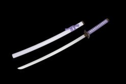 Senbonzakura Wooden Anime Katana Silver Blade and Light Purple Handle For Kuchiki Byakuya Cosplay (2)