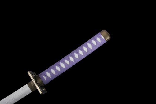 Senbonzakura Wooden Anime Katana Silver Blade and Light Purple Handle For Kuchiki Byakuya Cosplay (3)