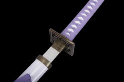 Senbonzakura Wooden Anime Katana Silver Blade and Light Purple Handle For Kuchiki Byakuya Cosplay (7)