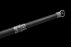 Handmade Katana：Manganese Steel,Black sheath and black handle,Black Sword,Must have Collection,Outdoor Leisure,Not sharp (10)