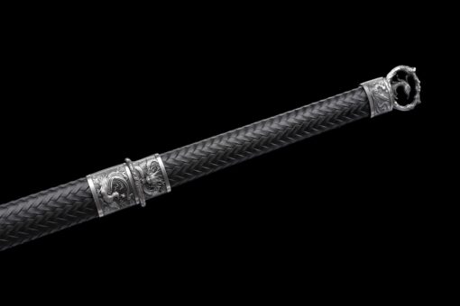 Handmade Katana：Manganese Steel,Black sheath and black handle,Black Sword,Must have Collection,Outdoor Leisure,Not sharp (10)