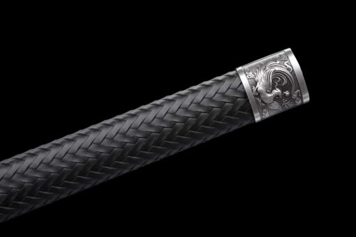 Handmade Katana：Manganese Steel,Black sheath and black handle,Black Sword,Must have Collection,Outdoor Leisure,Not sharp (6)