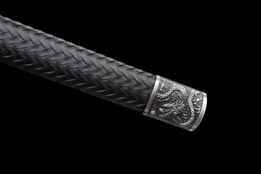 Handmade Katana：Manganese Steel,Black sheath and black handle,Black Sword,Must have Collection,Outdoor Leisure,Not sharp (7)