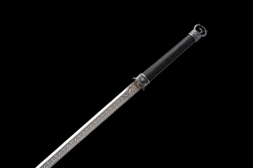 Handmade Katana：Manganese Steel,Black sheath and black handle,Black Sword,Must have Collection,Outdoor Leisure,Not sharp (8)