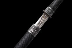 Handmade Katana：Manganese Steel,Black sheath and black handle,Black Sword,Must have Collection,Outdoor Leisure,Not sharp (9)