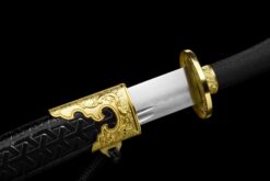 53cm Handmade KatanaBlack scabbard and black handle,High Quality Blade,Carbon Steel,Collectible Short Sword,Samurai Sword,Not sharp (12)