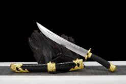 53cm Handmade KatanaBlack scabbard and black handle,High Quality Blade,Carbon Steel,Collectible Short Sword,Samurai Sword,Not sharp (4)
