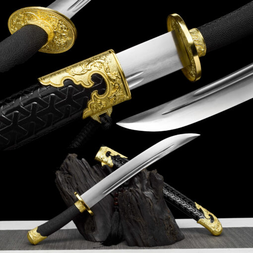 53cm Handmade KatanaBlack scabbard and black handle,High Quality Blade,Carbon Steel,Collectible Short Sword,Samurai Sword,Not sharp