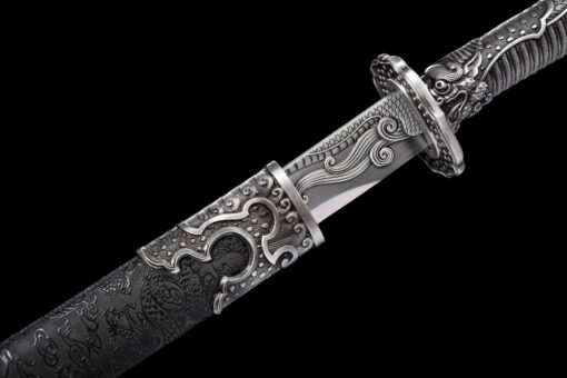 Handmade Katana Black scabbard and Black scabbard, High manganese steel, High Quality Blade,Fighting Master, Collectible Sword, Not sharp (14)