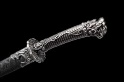 Handmade Katana Black scabbard and Black scabbard, High manganese steel, High Quality Blade,Fighting Master, Collectible Sword, Not sharp (15)