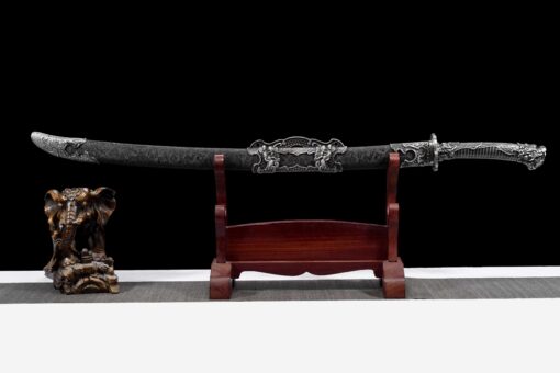 Handmade Katana Black scabbard and Black scabbard, High manganese steel, High Quality Blade,Fighting Master, Collectible Sword, Not sharp (2)