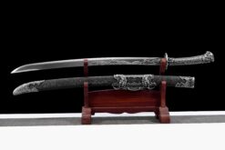 Handmade Katana Black scabbard and Black scabbard, High manganese steel, High Quality Blade,Fighting Master, Collectible Sword, Not sharp (3)