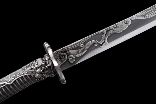 Handmade Katana Black scabbard and Black scabbard, High manganese steel, High Quality Blade,Fighting Master, Collectible Sword, Not sharp (8)