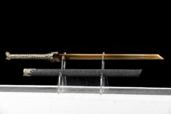 Handmade Katana Black scabbard and brass handle, Collectible Sword, Dragon Sword, Traditional Style, Real Katana, Not sharp (3)