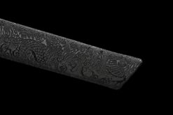 Handmade Katana Black scabbard and brass handle, Collectible Sword, Dragon Sword, Traditional Style, Real Katana, Not sharp (7)