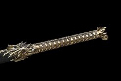 Handmade Katana Black scabbard and brass handle, Collectible Sword, Dragon Sword, Traditional Style, Real Katana, Not sharp (9)