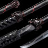Handmade KatanaBlack Scabbard And Dark Red Handle,Manganese Steel,Samurai Sword,Collectible Sword,Traditional Style,Not Sharp (1)