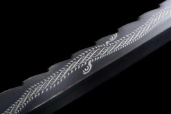 Handmade KatanaBlack Scabbard And Dark Red Handle,Manganese Steel,Samurai Sword,Collectible Sword,Traditional Style,Not Sharp (8)