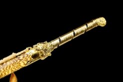 Handmade SwordYellow Striped Scabbard And Golden Handle,Collectible Sword,Manganese Steel,High Quality Blade,Not sharp (11)