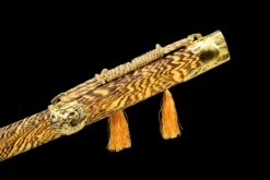Handmade SwordYellow Striped Scabbard And Golden Handle,Collectible Sword,Manganese Steel,High Quality Blade,Not sharp (7)