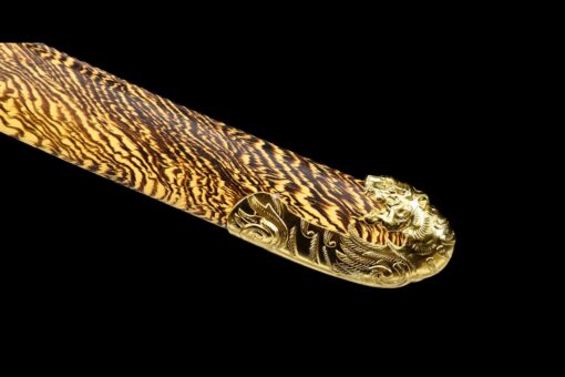 Handmade SwordYellow Striped Scabbard And Golden Handle,Collectible Sword,Manganese Steel,High Quality Blade,Not sharp (8)