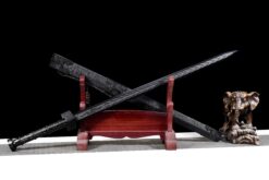 Handmade SwordBlack blade and black handle,Manganese Steel,Collectible Sword,Fighting Master,Traditional style,Not sharp (4)