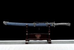 Handmade Katana:Blue scabbard, Blue Blade,Traditional Chinese Style,Manganese Steel Blade,Must have for Collection0012