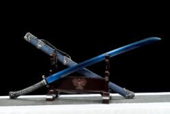 Handmade Katana:Blue scabbard, Blue Blade,Traditional Chinese Style,Manganese Steel Blade,Must have for Collection0014