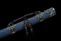 Handmade Katana:Blue scabbard, Blue Blade,Traditional Chinese Style,Manganese Steel Blade,Must have for Collection0015