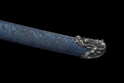Handmade Katana:Blue scabbard, Blue Blade,Traditional Chinese Style,Manganese Steel Blade,Must have for Collection0016