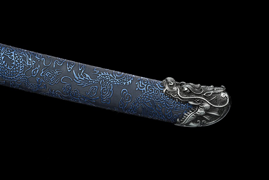 Handmade Katana:Blue scabbard, Blue Blade,Traditional Chinese Style,Manganese Steel Blade,Must have for Collection0016