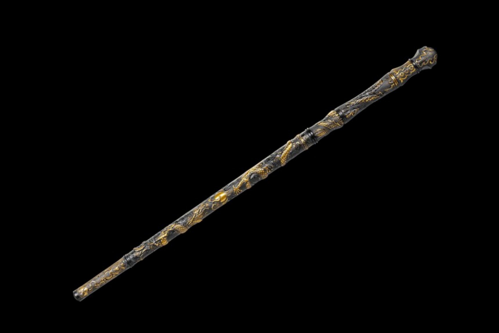 Handmade KatanaStick shaped Sword, Patterned Steel Blade, Bronze colored Dragon patterned Scabbard,Traditional Style,Collectible Sword (2)