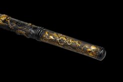 Handmade KatanaStick shaped Sword, Patterned Steel Blade, Bronze colored Dragon patterned Scabbard,Traditional Style,Collectible Sword (8)