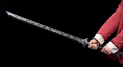 Handmade Sword Black Blade,Black Sword,Dragon Pattern Ornaments,Battle Ready,Collectible Sword,Essential for giving gifts (4)