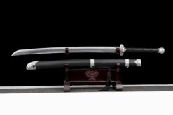 cold moon manganese steel tang dao black hardwood antique silver full tang straight sword 02
