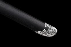 cold moon manganese steel tang dao black hardwood antique silver full tang straight sword 08