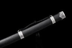 cold moon manganese steel tang dao black hardwood antique silver full tang straight sword 10