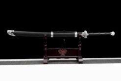 cold moon manganese steel tang dao black hardwood antique silver full tang straight sword 12