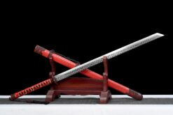 blood kill crimson xiu chun dao corrosion etched manganese steel red lattice saya 01