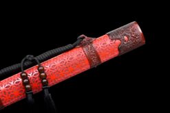 blood kill crimson xiu chun dao corrosion etched manganese steel red lattice saya 04