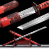 blood kill crimson xiu chun dao corrosion etched manganese steel red lattice saya main