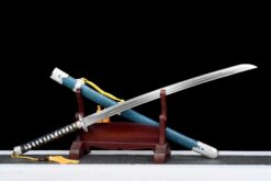 blue enchantress long handle xiuchun dao double bo hi manganese steel hand carved blue lacquer saya battle ready 02