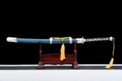 blue enchantress long handle xiuchun dao double bo hi manganese steel hand carved blue lacquer saya battle ready 03