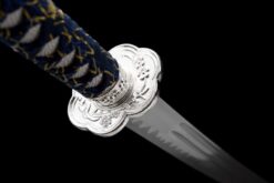 blue enchantress long handle xiuchun dao double bo hi manganese steel hand carved blue lacquer saya battle ready 08