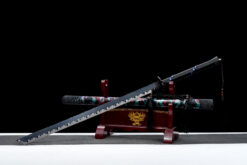 dark soul tactical xiu chun dao black roasted manganese steel camouflage leather saya 01