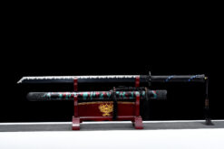 dark soul tactical xiu chun dao black roasted manganese steel camouflage leather saya 02