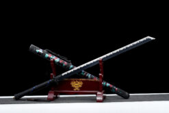 dark soul tactical xiu chun dao black roasted manganese steel camouflage leather saya 04