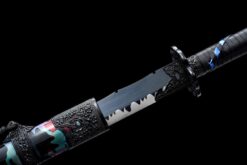 dark soul tactical xiu chun dao black roasted manganese steel camouflage leather saya 07